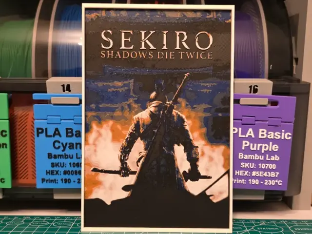 HueForge model: Sekiro: Shadows Die Twice Poster - Hueforge Art by Lumpy3D