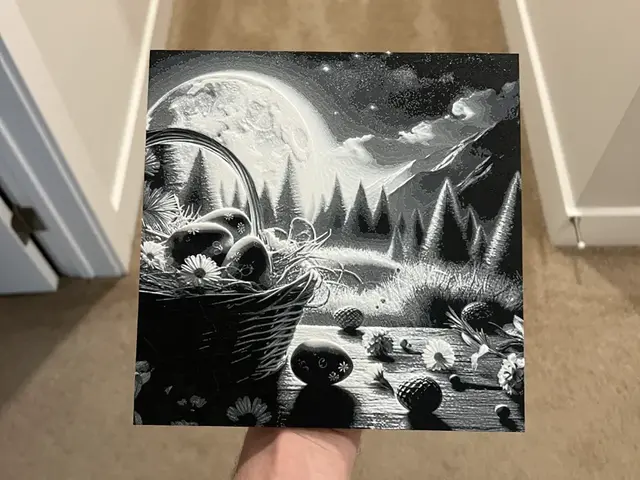 HueForge model: Moonlit Easter Egg Hunt by RP47 Designs