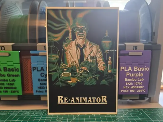 HueForge model: Re-Animator Movie Poster - Hueforge Art by Lumpy3D