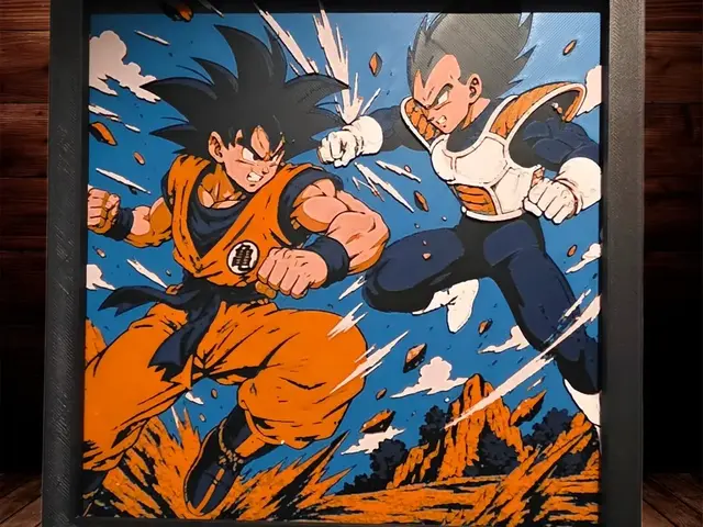 HueForge model: Dragon Ball Z - Goku vs Vegeta (Pt1) by Side Quest Hues