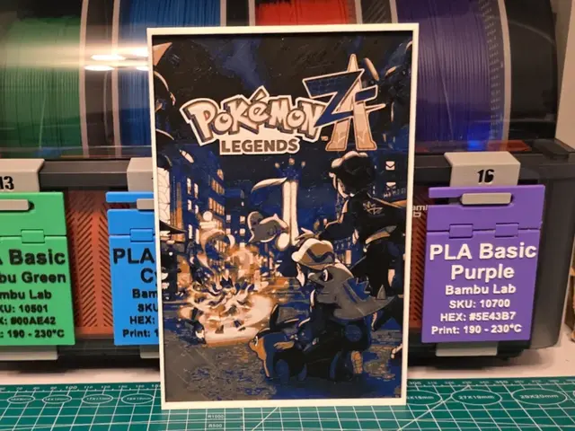 HueForge model: Pokémon Legends: Z-A Game Poster - Hueforge Art by Lumpy3D