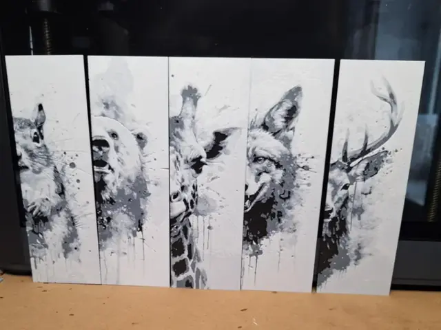HueForge model: Black and white animal bookmarks set 2 by 3dGlow