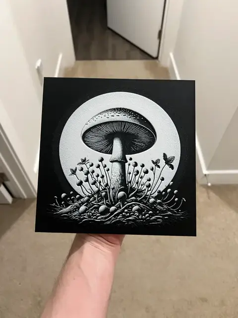 HueForge model: Grayscale Mushroom Art by RP47 Designs
