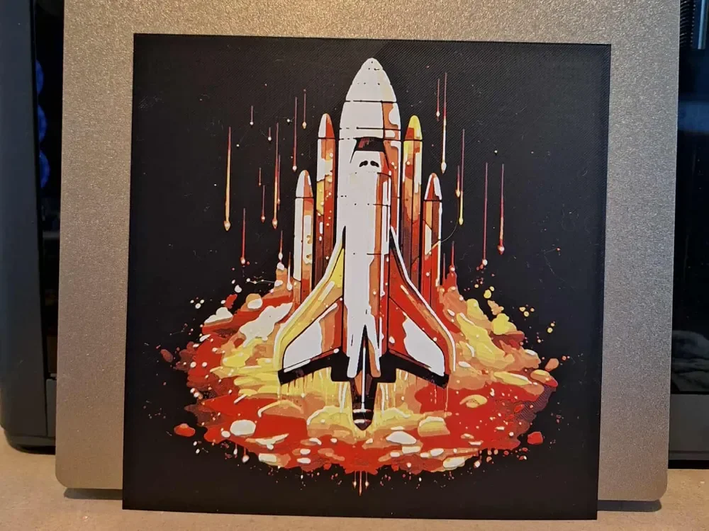 SpaceShuttle - Hueforge - 4 colour by 3dGlow HueForge model: SpaceShuttle - Hueforge - 4 colour by 3dGlow