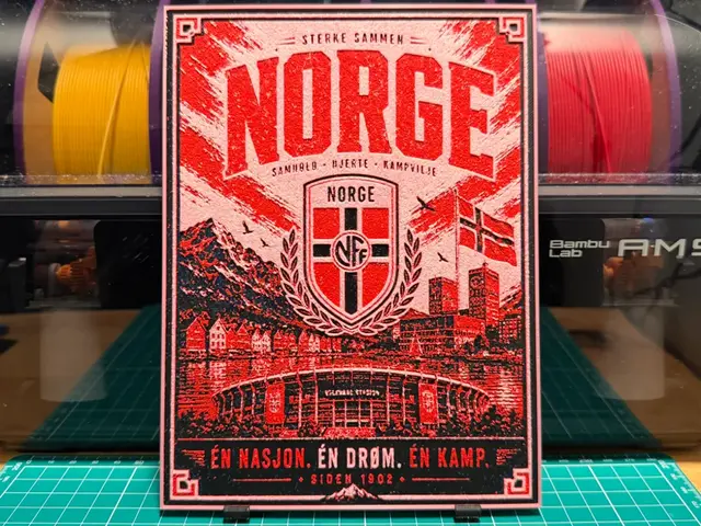 HueForge model: Norway National Football Team Poster Hueforge by liv_3d