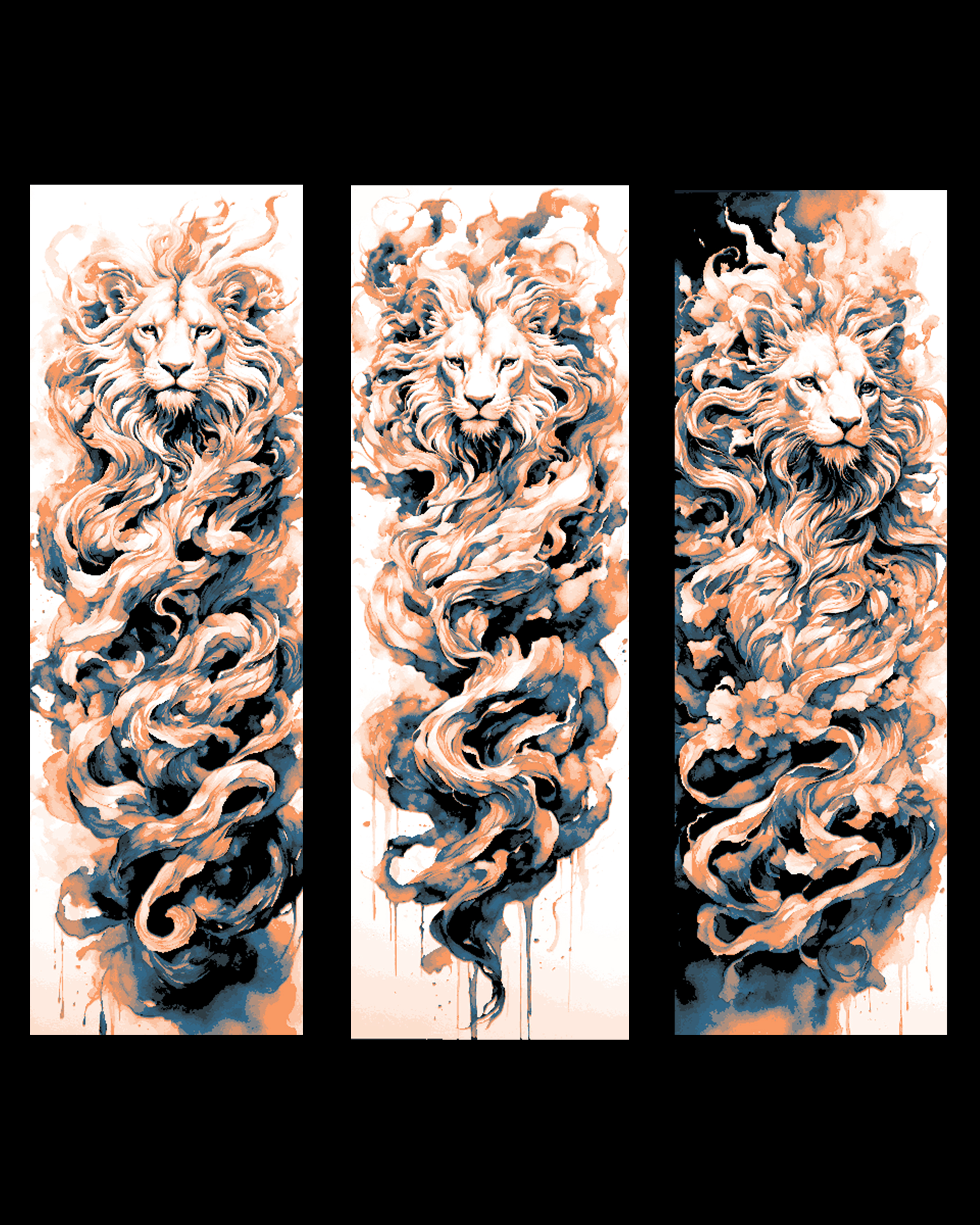 Artistic view of the spirit of the Lion - Set of Bookmarks by BooneCo3d HueForge model: Artistic view of the spirit of the Lion - Set of Bookmarks by BooneCo3d