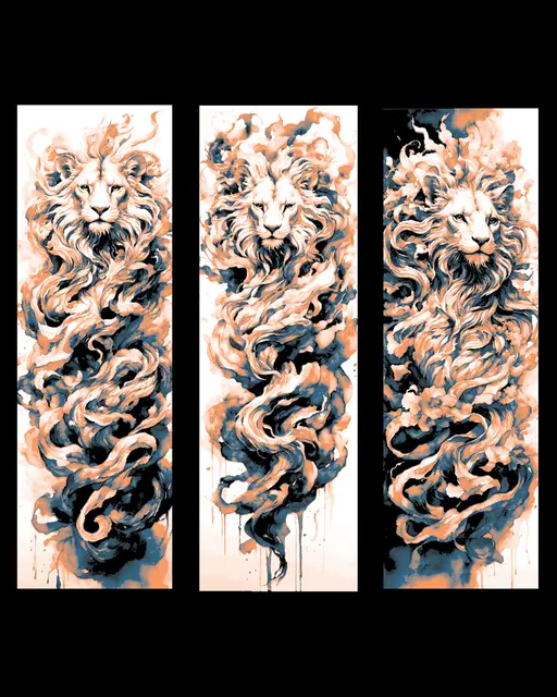 HueForge model: Artistic view of the spirit of the Lion - Set of Bookmarks by BooneCo3d