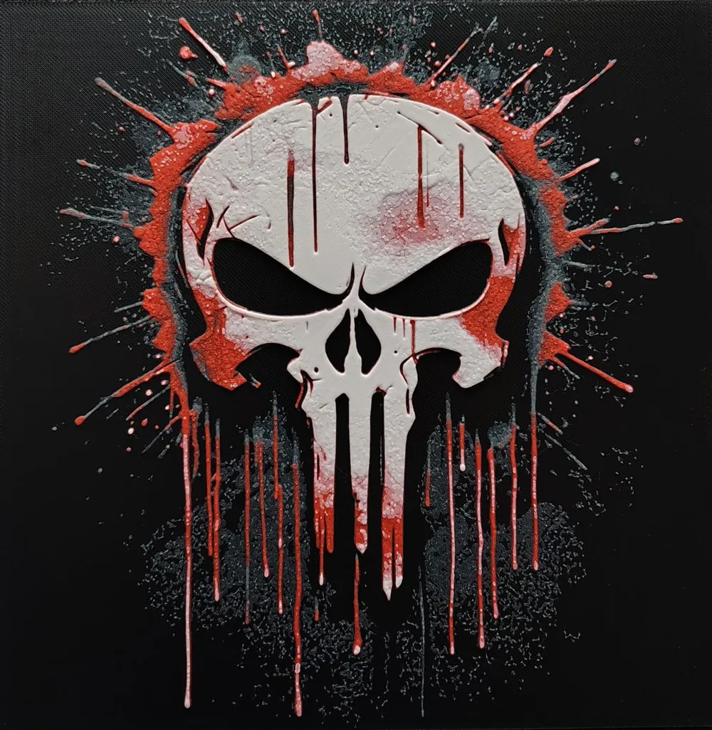Bloody Punisher HueForge by fD.667 HueForge model: Bloody Punisher HueForge by fD.667