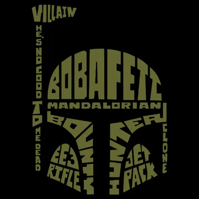 🔥 Boba Fett – Word Art Tribute 💬🛡️