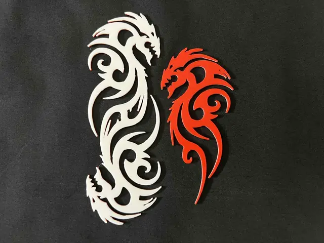 HueForge model: Tribal Dragon Silhouette Bookmarks by 3djd