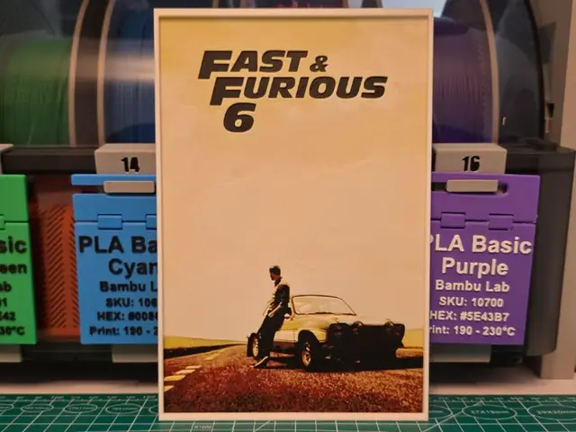 HueForge model: Fast & Furious 6 Movie Poster - Hueforge Art by Lumpy3D