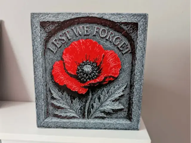 HueForge model: Lest we forget - Memorial Poppy - hueforge by 3dGlow