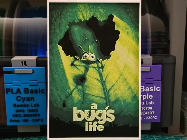 HueForge model: A Bug's Life Movie Poster - Hueforge Art by Lumpy3D
