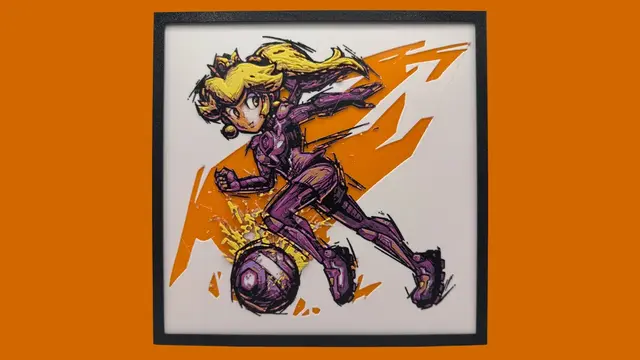 HueForge model: Princess Peach - Super Mario Strikers Hueforge by Canadian Gamer