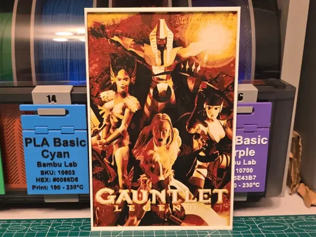 HueForge model: Gauntlet Legends Game Poster - Hueforge Art by Lumpy3D