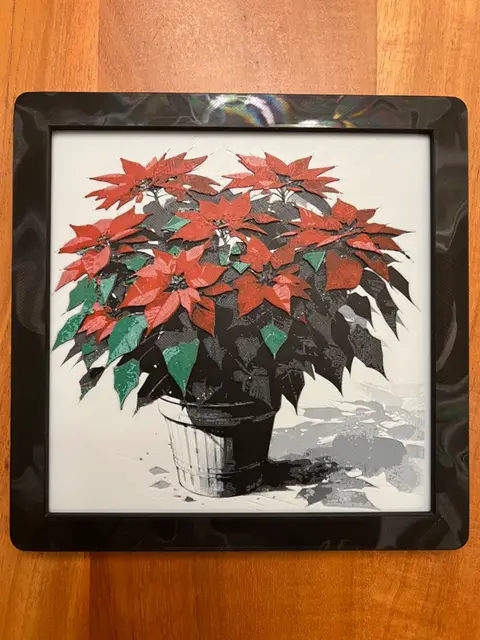 HueForge model: Christmas Poinsettia by JustBe 3D Printing