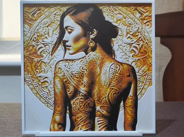 HueForge model: Ink or Henna - HueForge 4 Color by BoDad