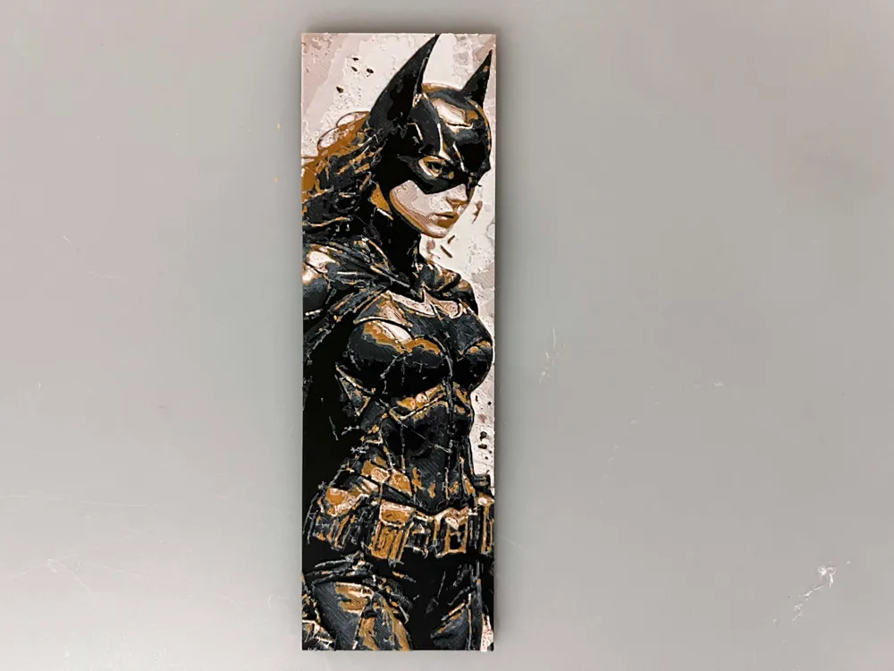Batgirl - Bookmark by 3djd HueForge model: Batgirl - Bookmark by 3djd