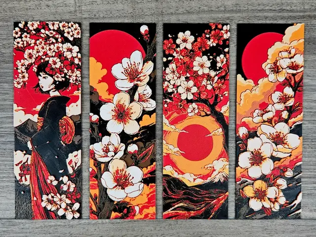 HueForge model: Cherry Blossoms (Japanese Style Collection) by BusyKikiBee