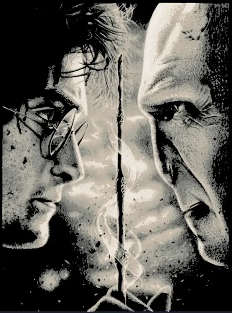 HueForge model: Hueforge - Black and White Harry Vs. Voldemort by Cloudy Nostalgia