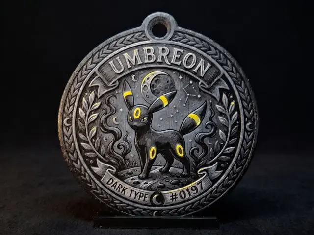 HueForge model: Umbreon #0197 - Pokemon Ornament by LED