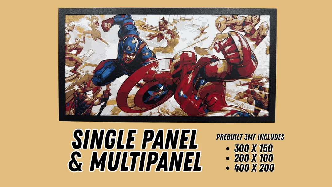 Marvel Civil War - Cap Vs Ironman - Hueforge by Canadian Gamer HueForge model: Marvel Civil War - Cap Vs Ironman - Hueforge by Canadian Gamer