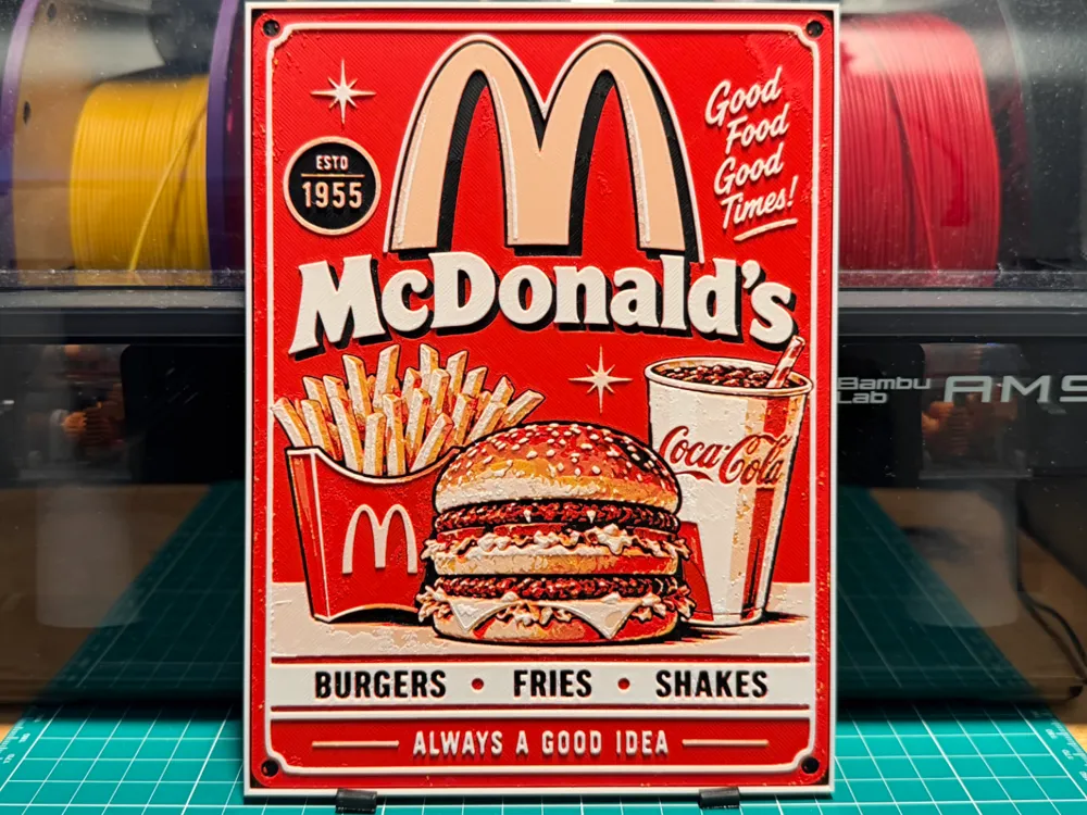 Vintage McDs Poster by liv_3d HueForge model: Vintage McDs Poster by liv_3d