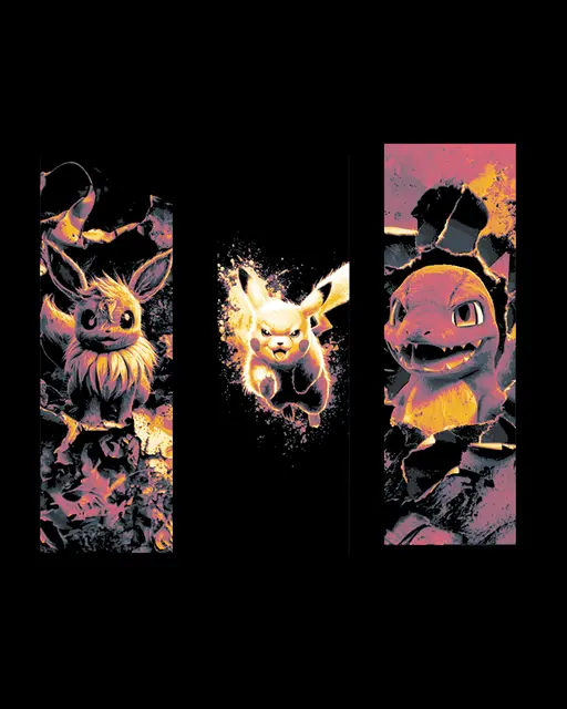 HueForge model: sketches off the wall of Pokémon out and about - Fan art set of bookmarks by BooneCo3d