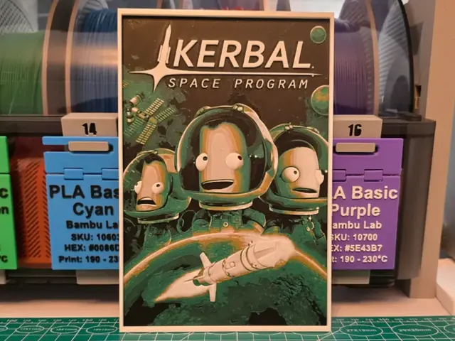 HueForge model: Kerbal Space Program Game Poster - Hueforge Art by Lumpy3D