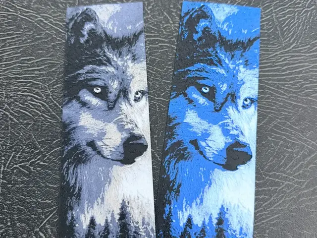 HueForge model: Blue Wolf face bookmark FREE commercial license by Leafy