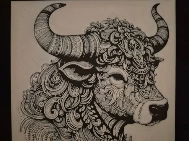 HueForge model: Highland cow paisley hueforge by Buntsta