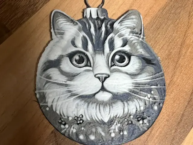 HueForge model: Fluffy Cat Bauble decoration by Leafy