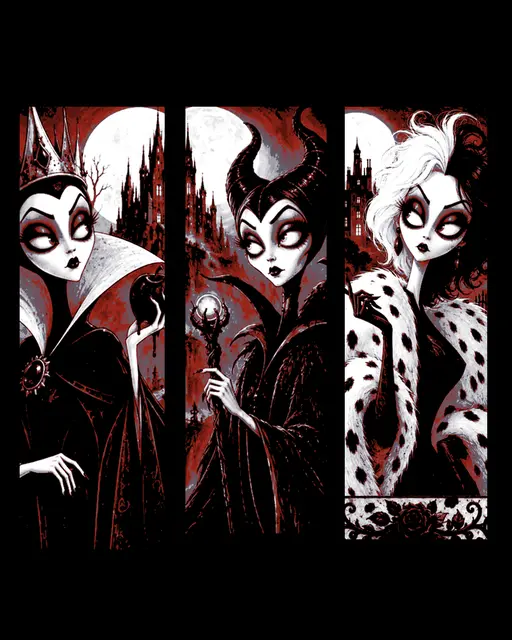 HueForge model: artistic impressions of Disney Villains - set of bookmarks by BooneCo3d