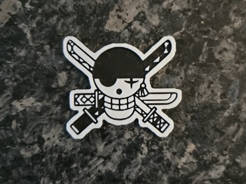 Sticker Logo Roronoa Zorro One piece by Kactus Fpv HueForge model: Sticker Logo Roronoa Zorro One piece by Kactus Fpv