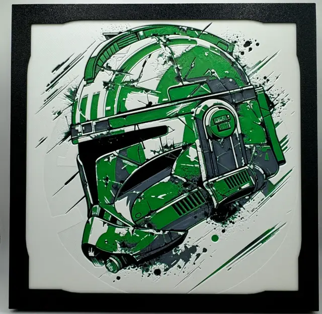 HueForge model: Green Leader - Clone Trooper Helmet by Canadian Gamer