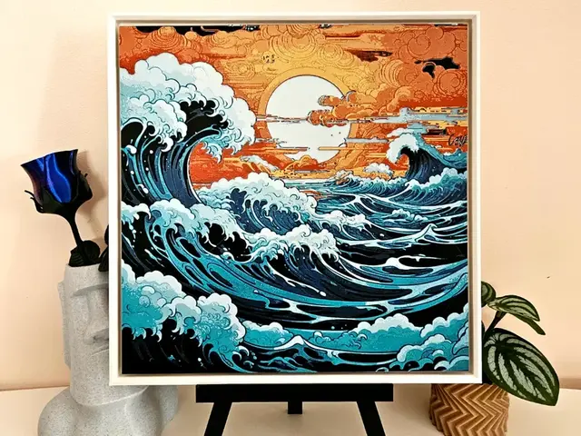 HueForge model: Japanese Wave - Filament Painting (HueForge) by C3D