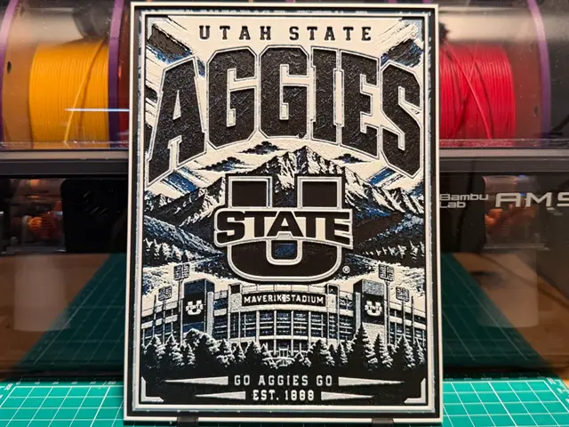 HueForge model: Utah State Aggies Poster by liv_3d