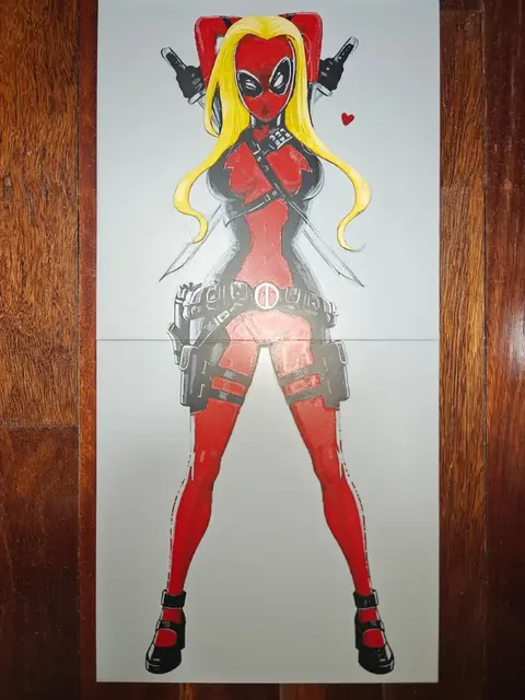 HueForge model: Lady Deadpool by TheHueforgeLady