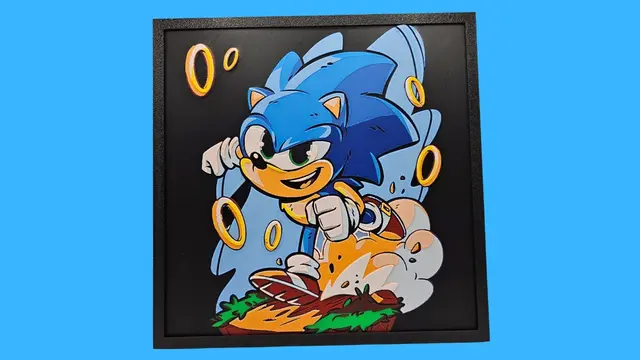 HueForge model: Sonic the Hedgehog by BusyKikiBee
