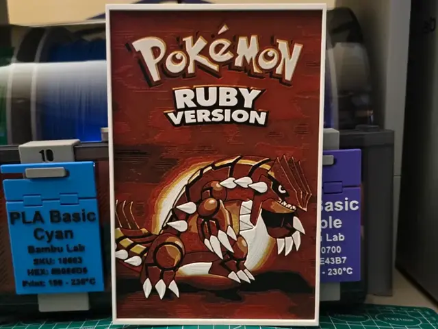 HueForge model: Pokémon: Ruby Version Poster - Hueforge Art by Lumpy3D