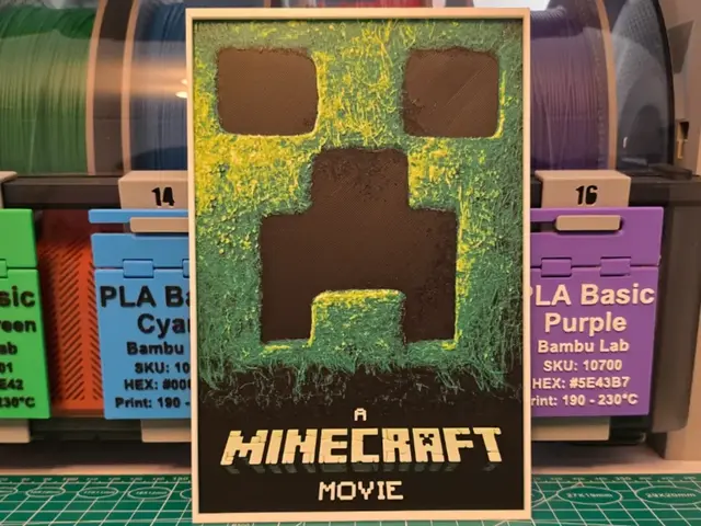 HueForge model: A Minecraft Movie Poster – Hueforge Art by Lumpy3D