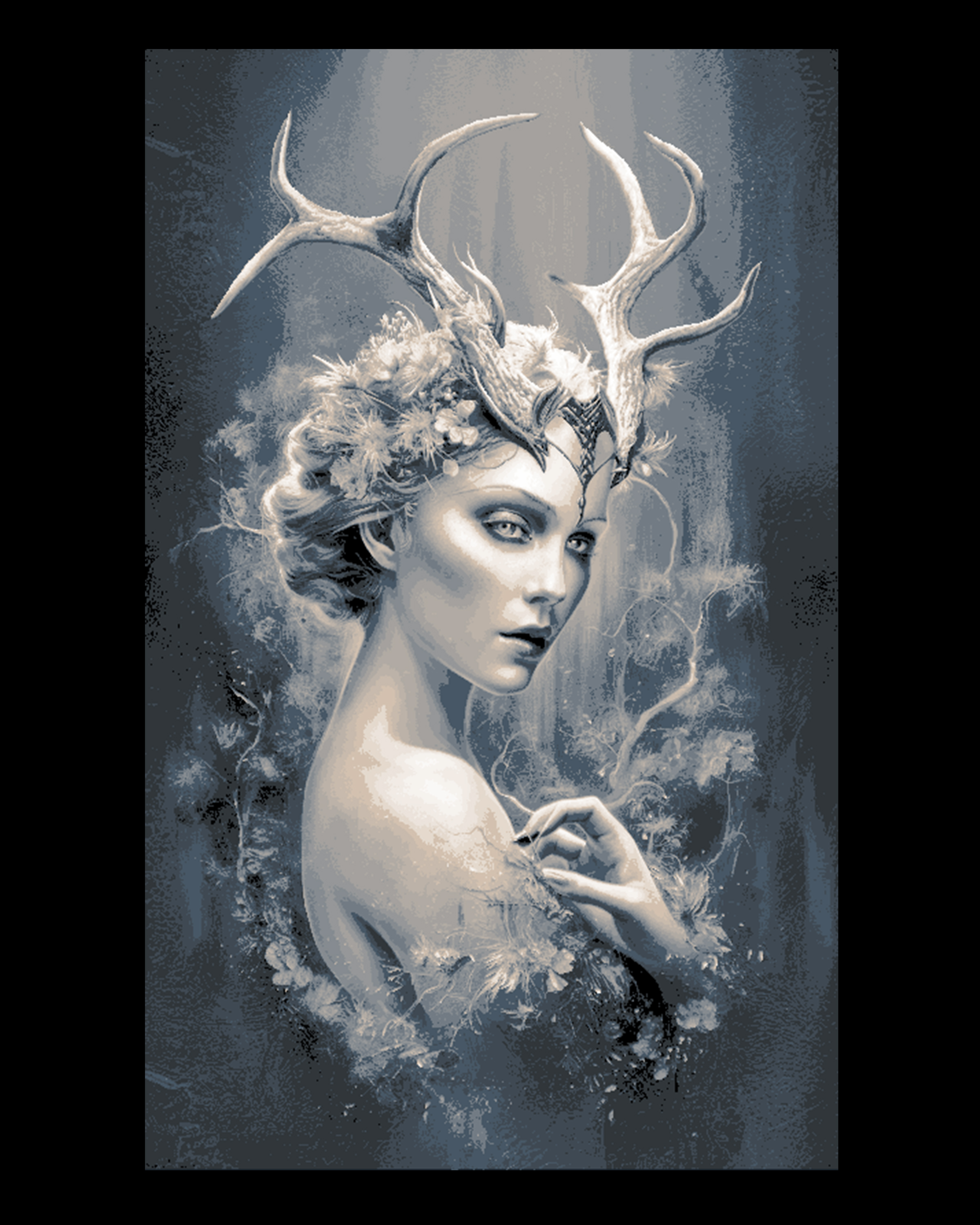 Vintage Portrait of a Druid Priestess - Wall Hueforge Art by BooneCo3d HueForge model: Vintage Portrait of a Druid Priestess - Wall Hueforge Art by BooneCo3d