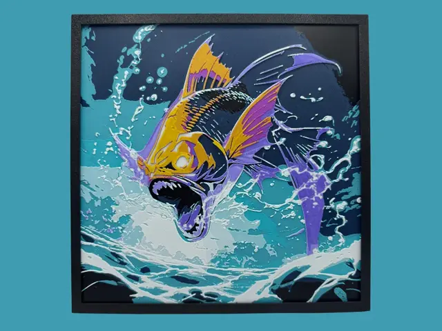 HueForge model: Zombie Fish Jumping by Canadian Gamer
