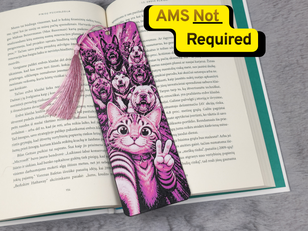 Funny Cat Dog Selfie HueForge Bookmark by 2D Wall Art HueForge model: Funny Cat Dog Selfie HueForge Bookmark by 2D Wall Art