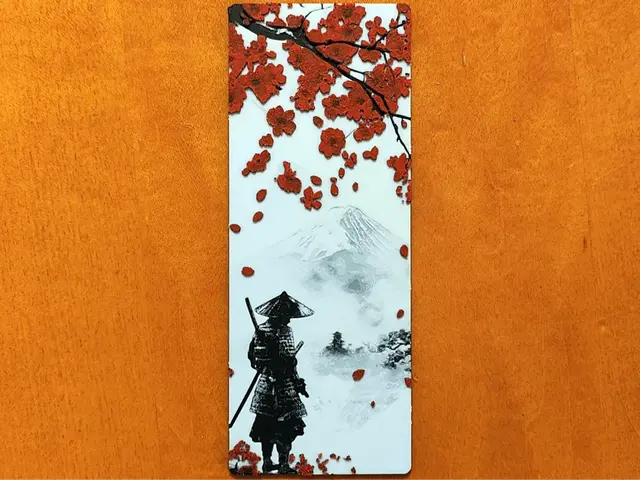 HueForge model: Samurai and Cherry Blossom Bookmark - Hueforge by Sarge