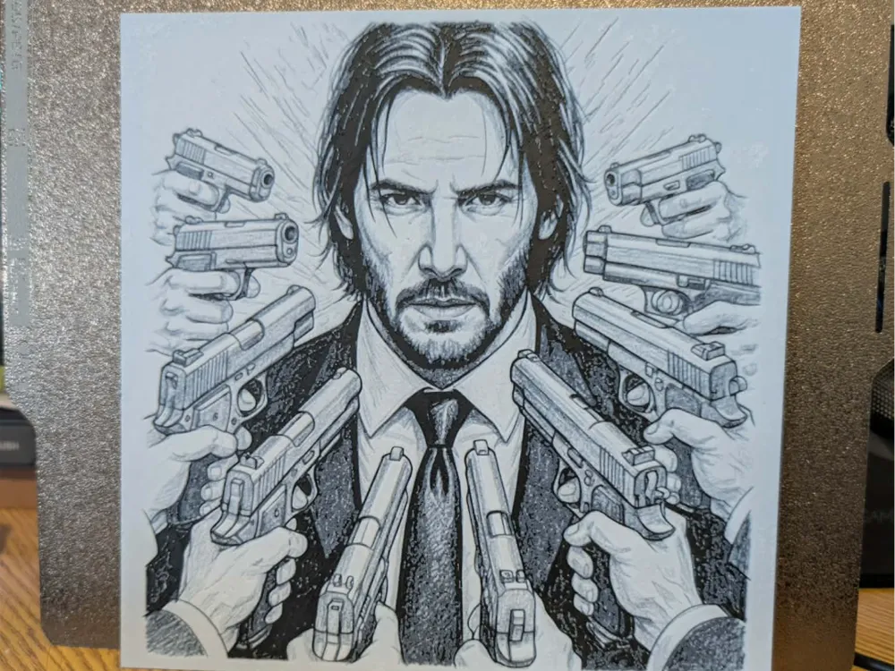 John Wick - Hueforge - 2 colours by 3dGlow HueForge model: John Wick - Hueforge - 2 colours by 3dGlow