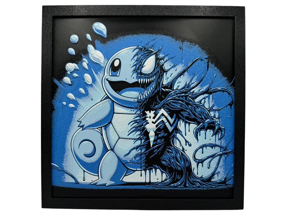 Venomized Squirtle - Pokemon Hueforge by Canadian Gamer HueForge model: Venomized Squirtle - Pokemon Hueforge by Canadian Gamer