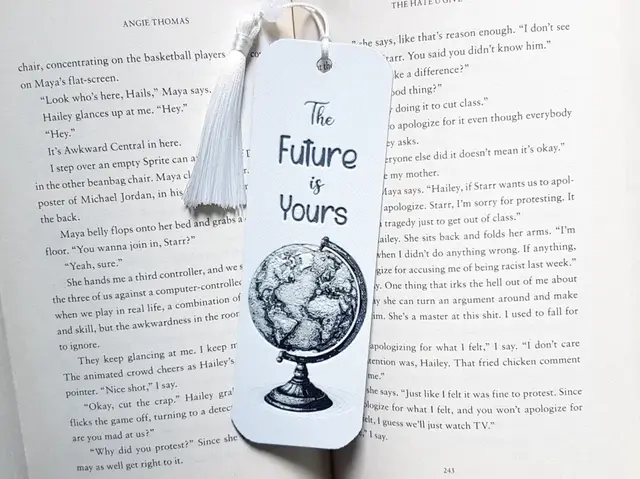HueForge model: Bookmark, Inspirational Quote, The future is Yours by Dame Jo