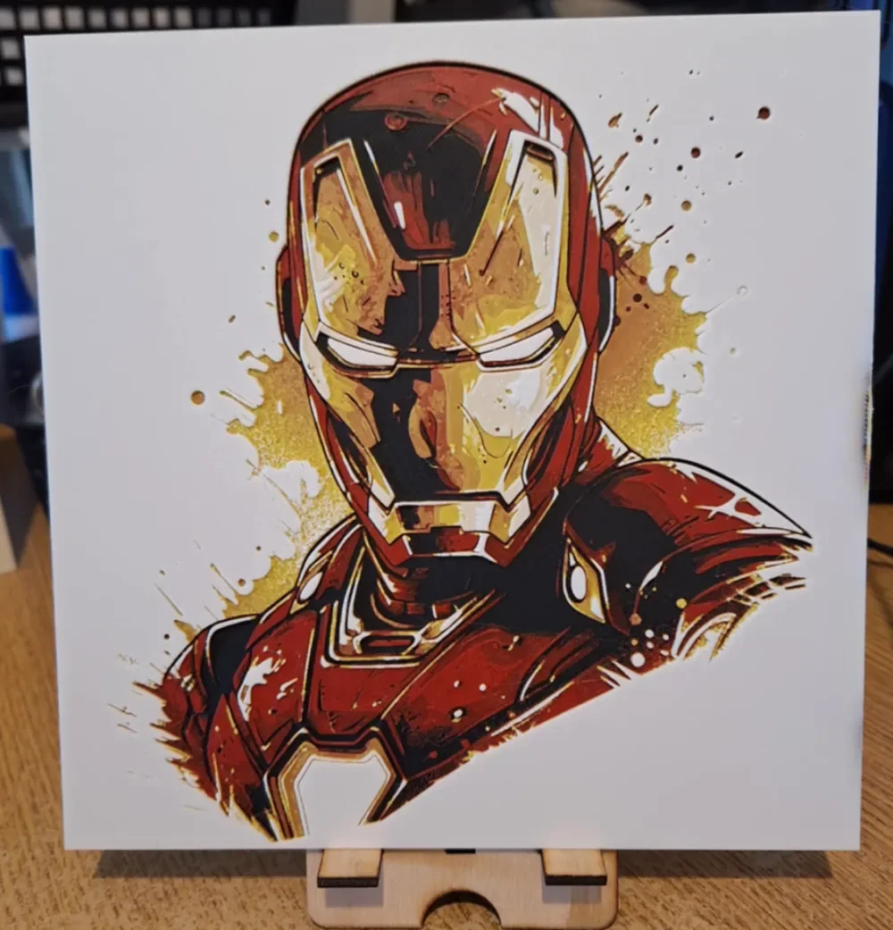 Iron Man 20cm x 20cm Hueforge 4 colours! by 3dGlow HueForge model: Iron Man 20cm x 20cm Hueforge 4 colours! by 3dGlow