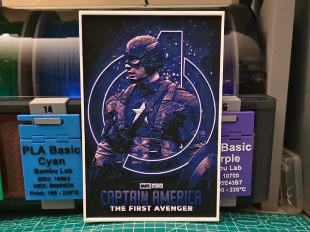 HueForge model: Captain America: The First Avenger - Hueforge Art by Lumpy3D